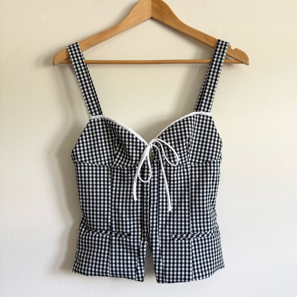 Zara Monochrome Checkered Tank Top